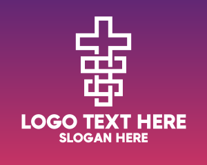 Religion - Geometric Religion Cross logo design