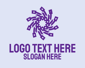 Telecommunications - Purple Spiral Tech logo design
