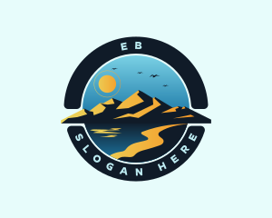 Mountain Landscape Shore logo design