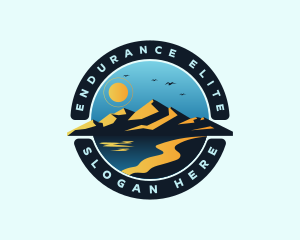 Mountain Landscape Shore logo design