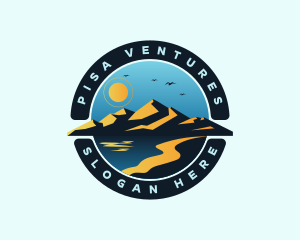 Mountain Landscape Shore logo design