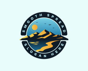 Mountain Landscape Shore logo design