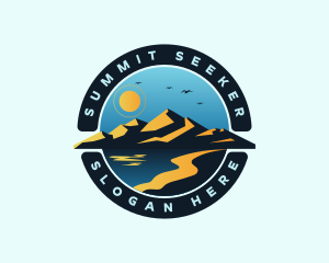 Mountaineer - Mountain Landscape Shore logo design