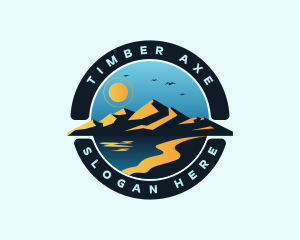 Mountain Landscape Shore logo design