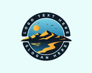 Explore - Mountain Landscape Shore logo design