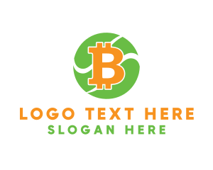 Banker - Bitcoin Cryptocurrency Symbol logo design