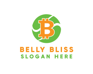 Bitcoin Cryptocurrency Symbol logo design