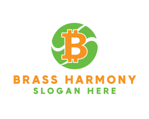 Bitcoin Cryptocurrency Symbol logo design