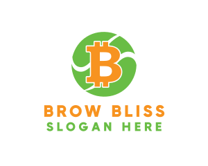 Bitcoin Cryptocurrency Symbol logo design