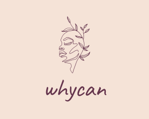 Female - Beauty Leaf Female Head logo design