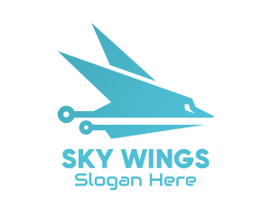 Bird Blue Airplane logo design