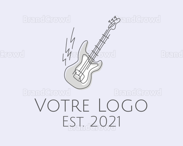 Electric Guitar Line Art Logo