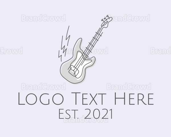 Electric Guitar Line Art Logo