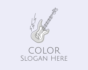 Electric Guitar Line Art Logo