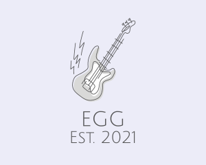 Rockstar - Electric Guitar Line Art logo design