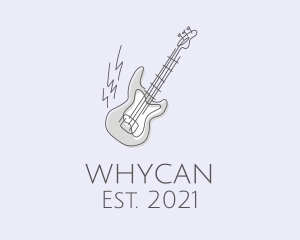 Grey - Electric Guitar Line Art logo design