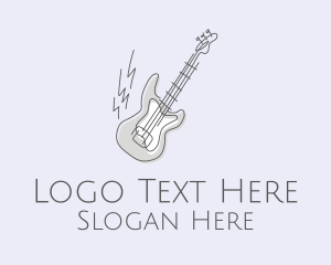 Electric Guitar Line Art Logo