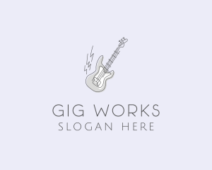 Gig - Electric Guitar Rock logo design