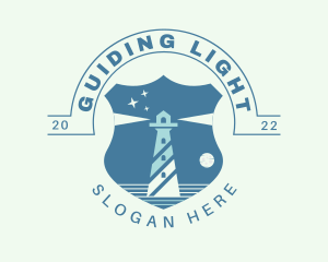 Shield Lighthouse Beacon logo design