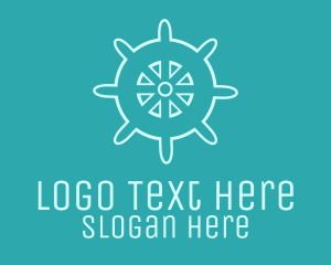 Captain - Blue Ship Wheel logo design