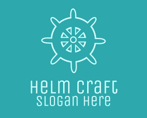 Blue Ship Wheel logo design