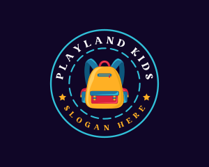 Cute Cartoon Backpack Bag logo design