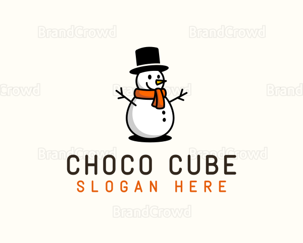 Happy Christmas Snowman Logo