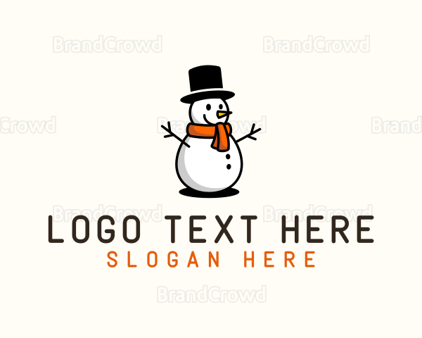 Happy Christmas Snowman Logo