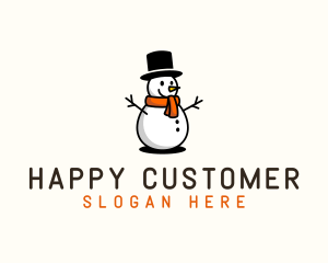 Happy Christmas Snowman  logo design