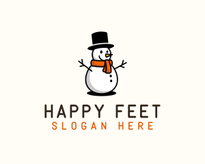 Happy Christmas Snowman  logo design