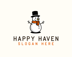 Happy Christmas Snowman  logo design