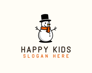 Happy Christmas Snowman  logo design