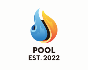 Blaze - 3D Cooling Heating Droplet logo design