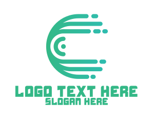 Modern - Green Media Outline App logo design