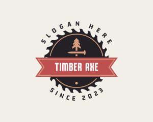 Saw Blade Tree Carpentry logo design