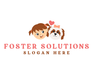 Foster - Cute Girl Dog logo design