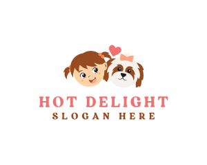 Cute Girl Dog logo design