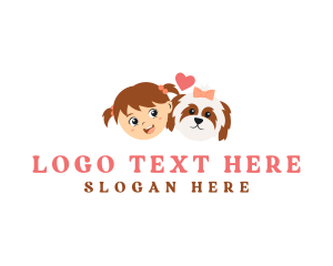 Play - Cute Girl Dog logo design