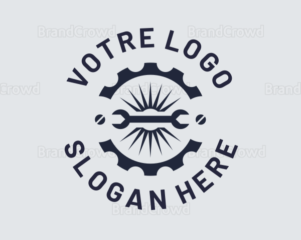 Cog Wrench Screw Emblem Logo