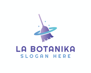 Janitorial Cleaning Broom Logo
