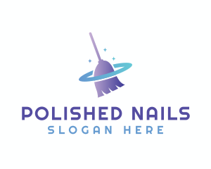 Janitorial Cleaning Broom logo design