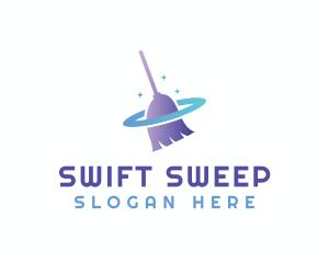 Broom - Janitorial Cleaning Broom logo design