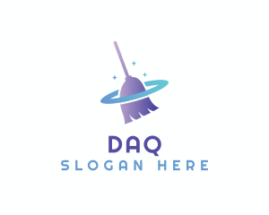 Disinfection - Janitorial Cleaning Broom logo design