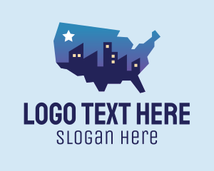 United States - USA American Map City logo design