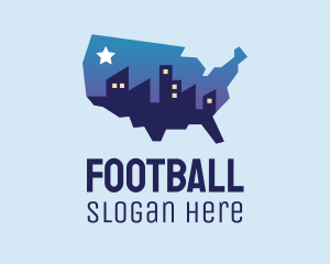 Suburban - USA American Map City logo design