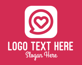 App - Heart Chat App logo design