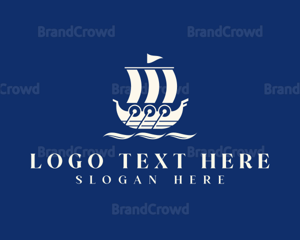 Viking Ship Boat Logo