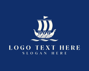 Viking Ship Boat Logo