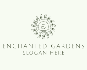 Garden Leaves Wreath logo design