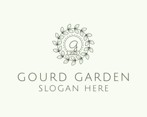 Garden Leaves Wreath logo design